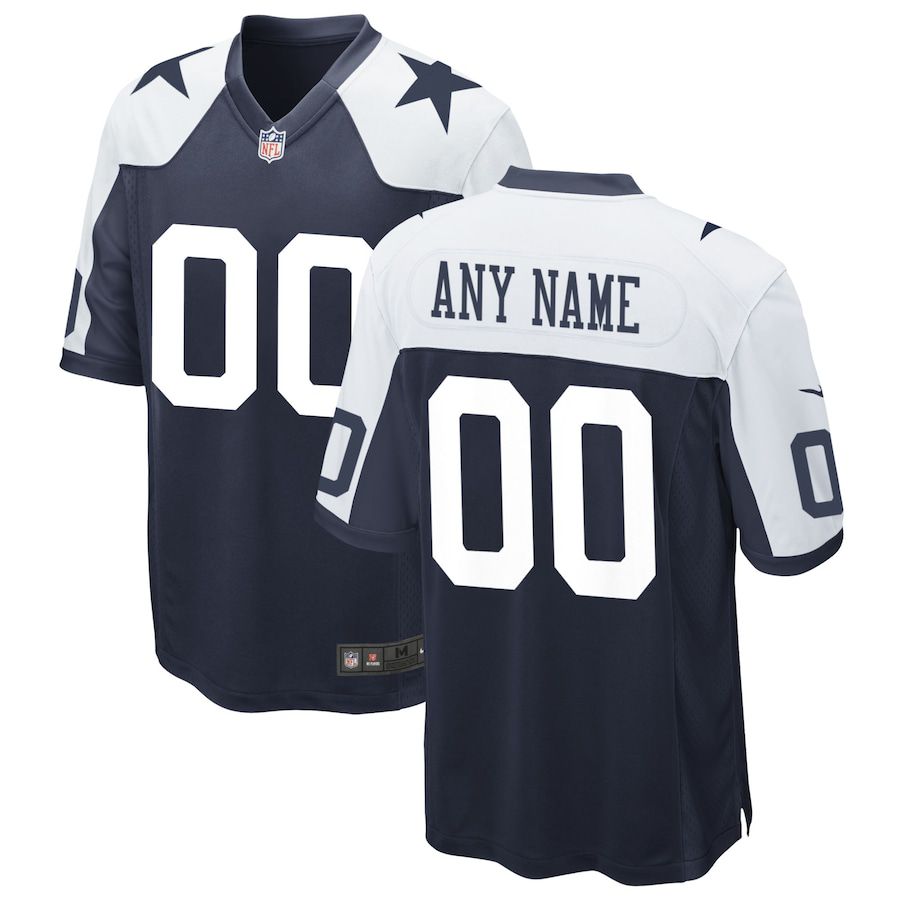 Men Dallas Cowboys Nike Navy Alternate Custom Game NFL Jersey->customized nfl jersey->Custom Jersey